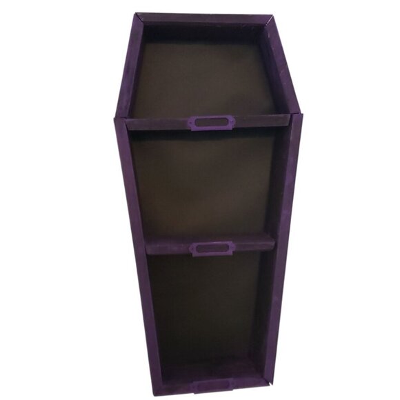 ECOPOSH4U Other - Decorative Purple & Black Cedar Coffin Shelf with Nameplates